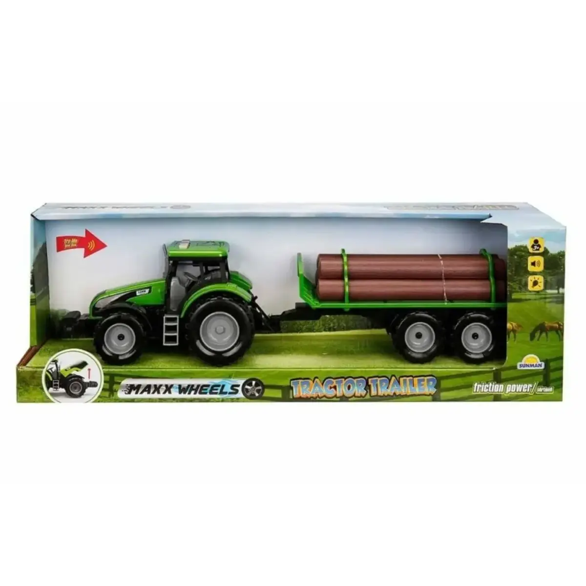 Aya Toys Odunlu Traktör Pilli