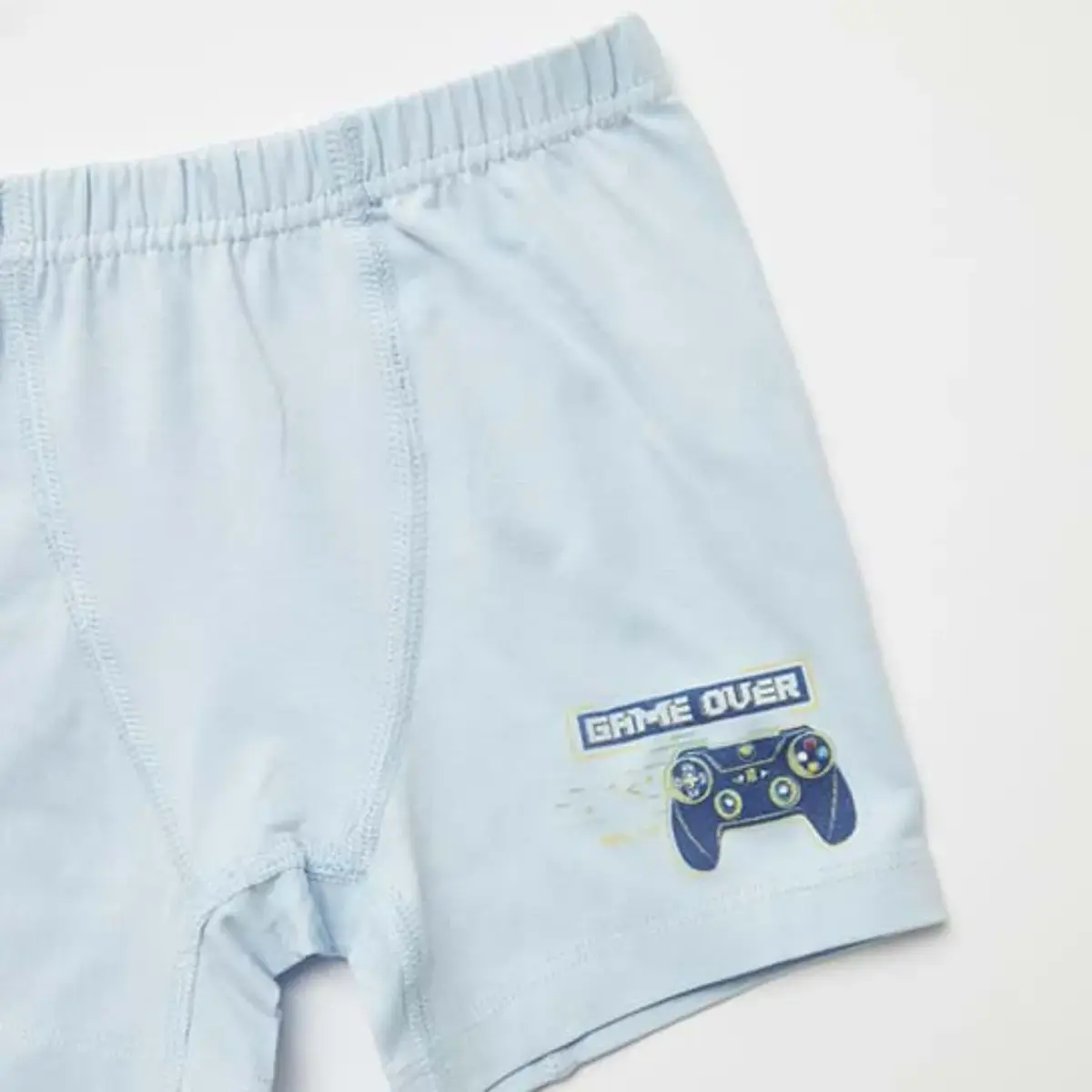 Natuline Organik Boxer Likralı Game Over 2li Mavi - Gri Melanj