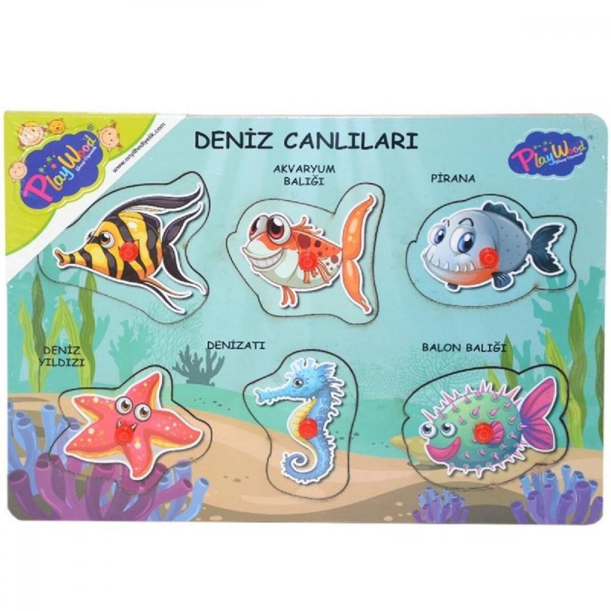 Playwood Ahşap Tutmalı Deniz Canlıları