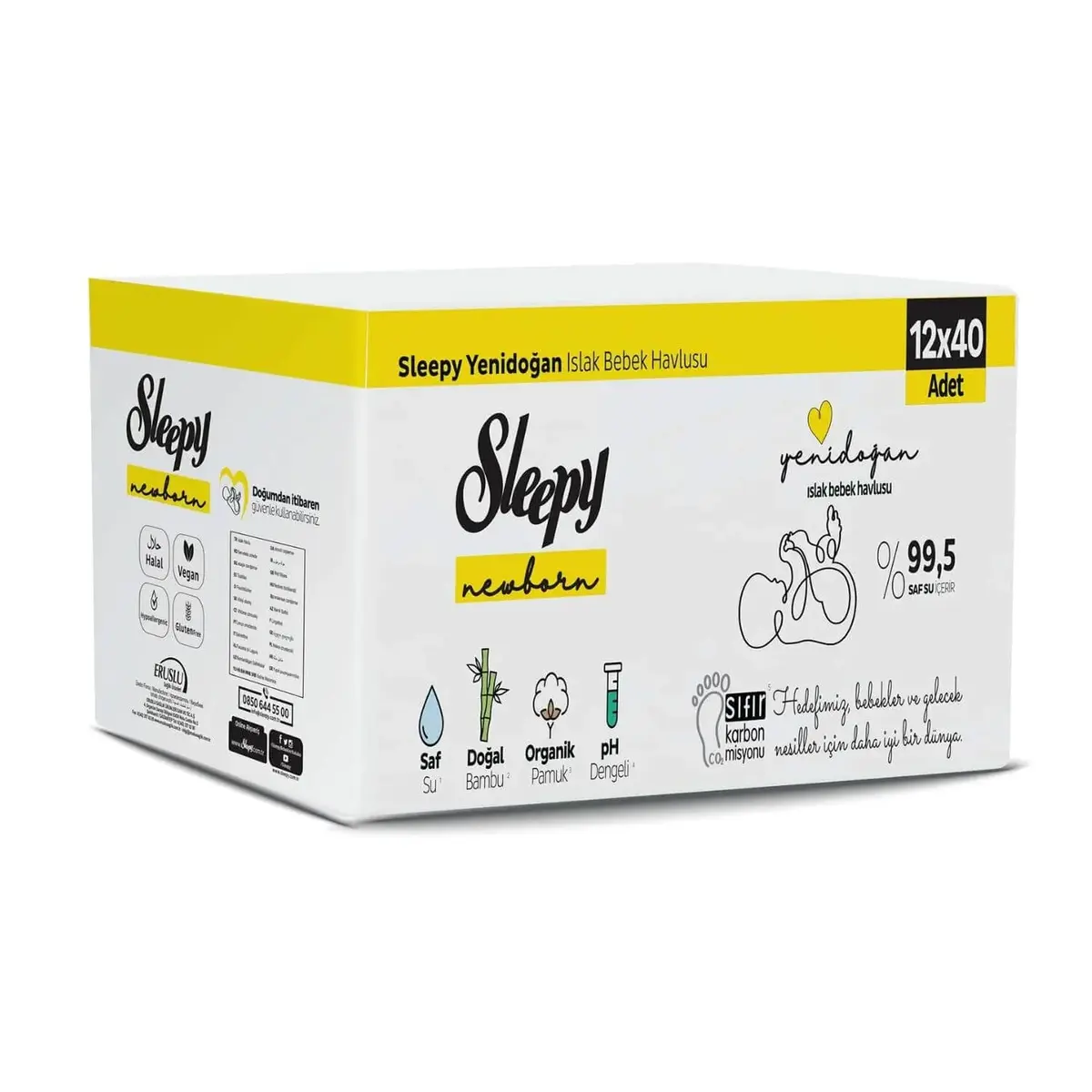 Sleepy Yenidoğan Islak Mendil 12x40lı