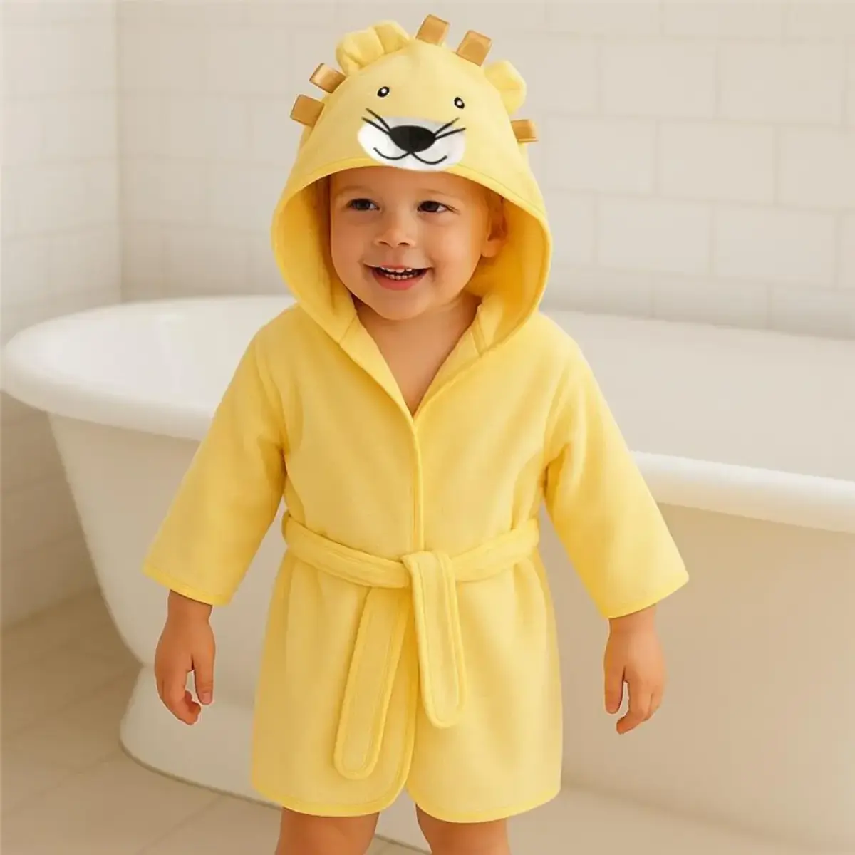 Angeltouch Bebek Bornozu Figürlü Sarı