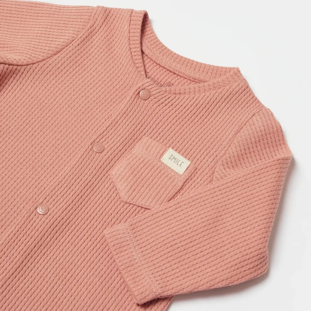 Bibaby Organik Tulum Waffle Smile Kırmızı - Kahverengi