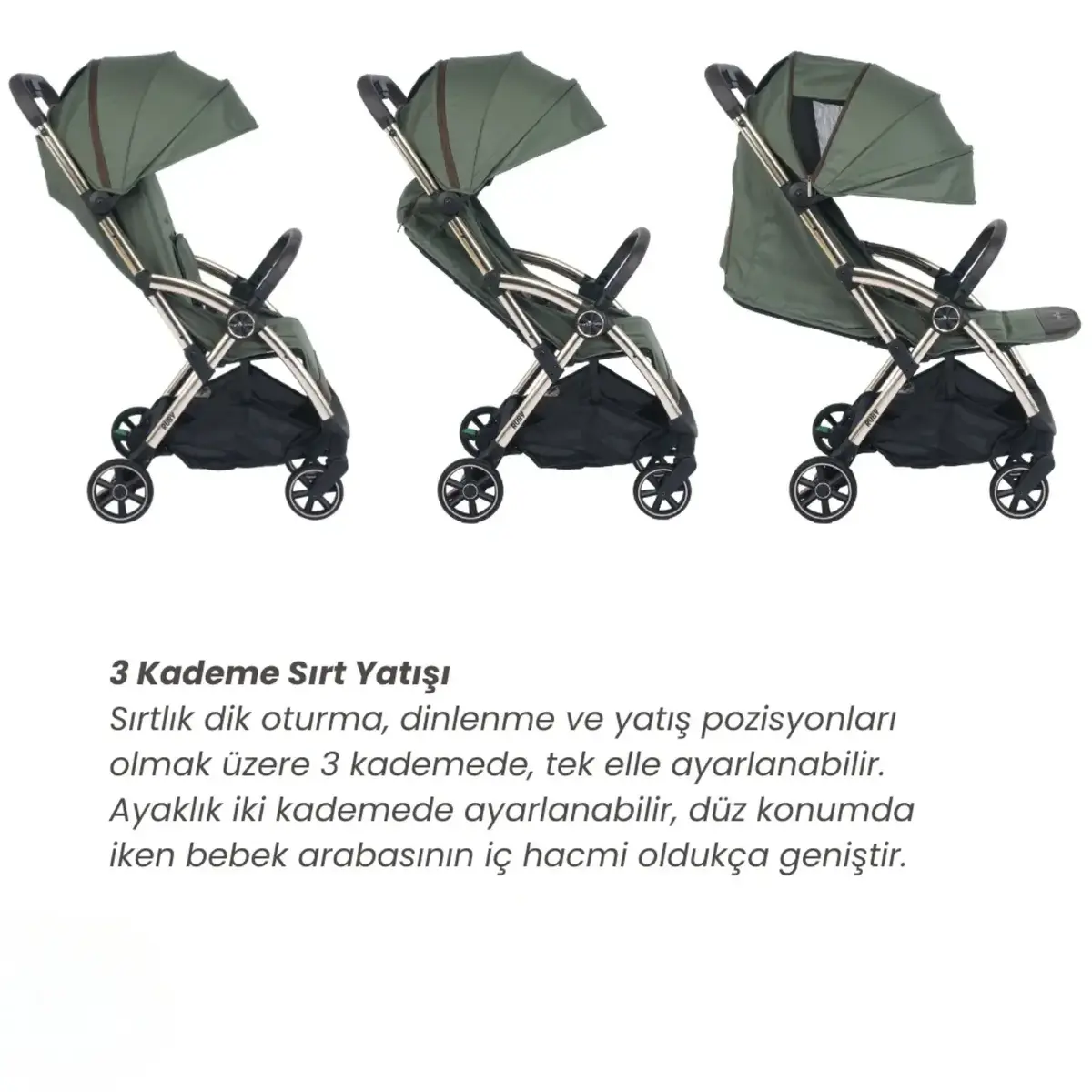 Merkür Bebe Ruby Kabin Bebek Arabası Yeşil
