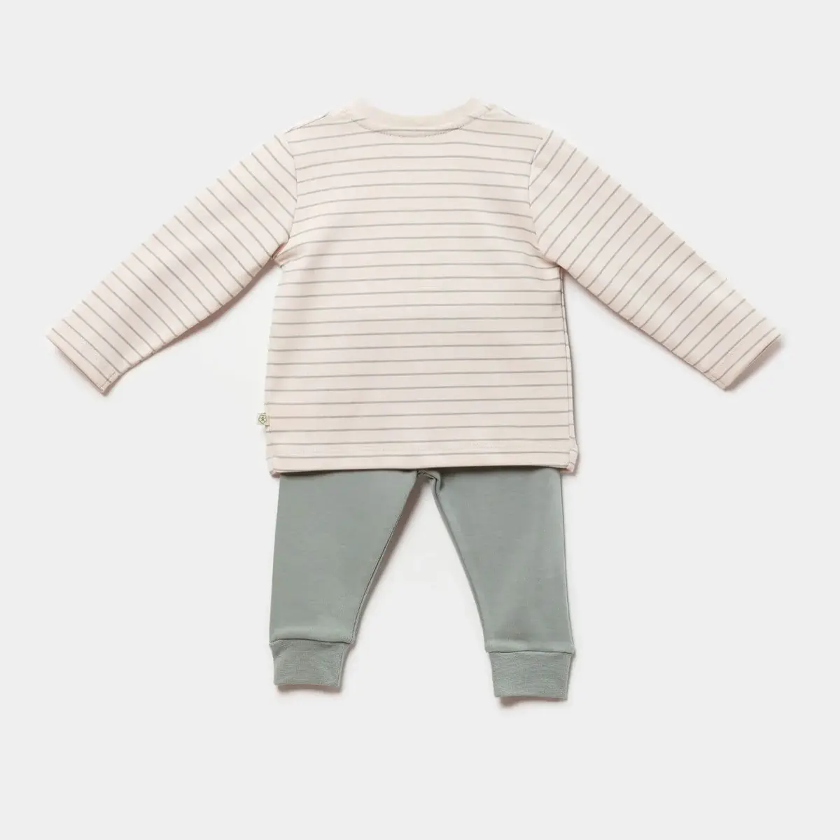 Bibaby Organik Pijama Takımı Cool Lines Bunny Bej - Hardal