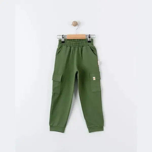 Tiffany Eşofman Altı Kargo Cepli Oversize Theme Haki