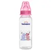 Bambino Silikon Emzikli Standart PP Biberon 250 ml Pembe Hippopotam