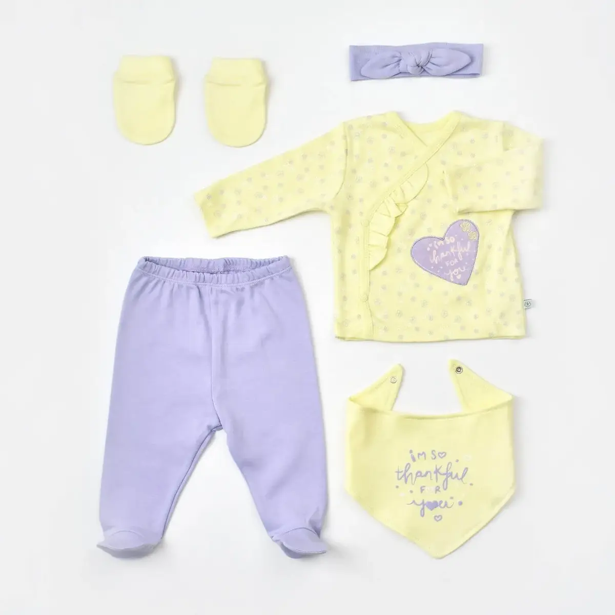 Bibaby Hastane Çıkışı 5li Organik Love You Yellow Bibaby Hastane Çıkışı 5li Organik Love You Yellow