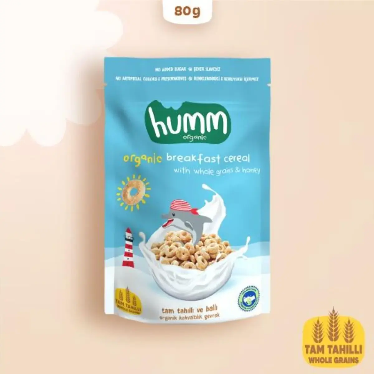 Humm Tam Tahıllı ve Ballı Organik Kahvaltılık Gevrek 80 gr