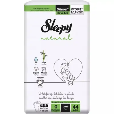 Sleepy Bebek Bezi Natural Premature 0-3 Kg 44lü