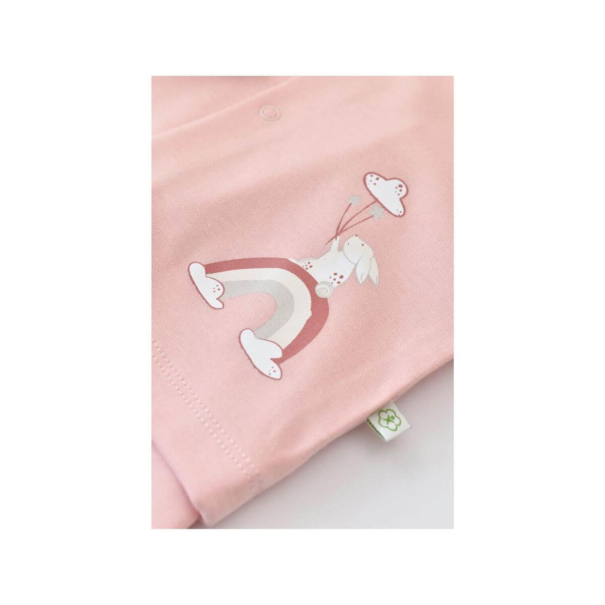 Bibaby Organik Pijama Takımı Live Color Rabbit Somon