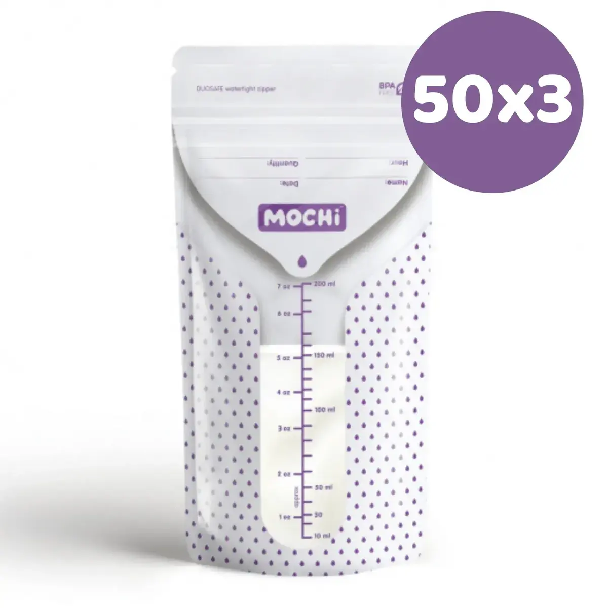 Mochi Anne Sütü Saklama Poşeti 200 ml 50li x 3 Adet