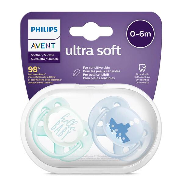 Philips Avent SCF222/01 Ultra Soft Silikon Emzik 0-6 Ay Erkek