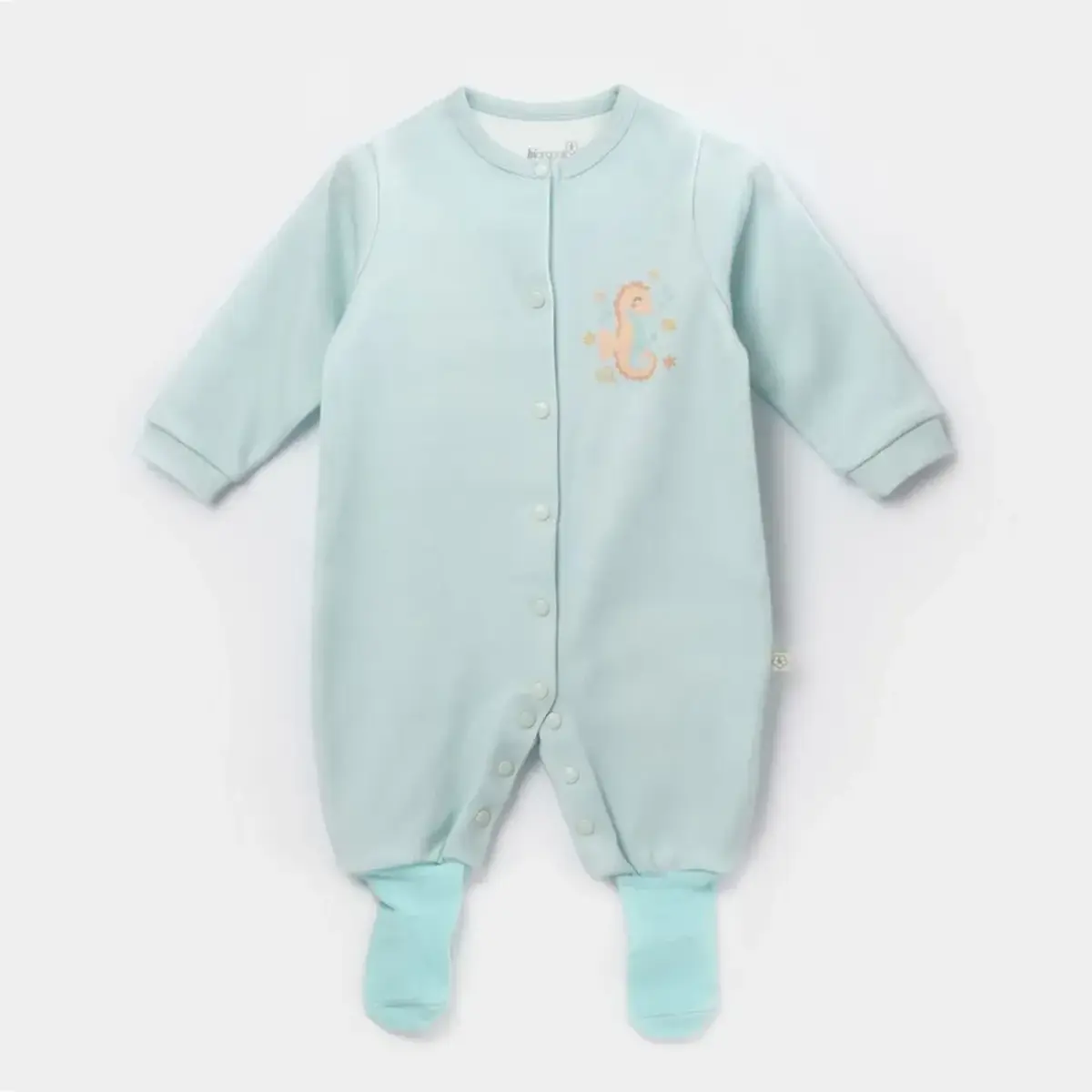 Bibaby Organik Tulum Çoraptolon Save The Seahorse Bej - Mint