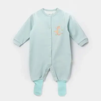 Bibaby Organik Tulum Çoraptolon Save The Seahorse Bej - Mint