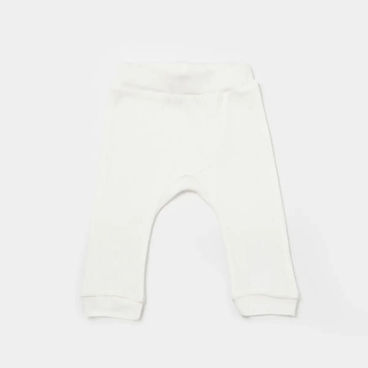 Bibaby Pantolon Patiksiz 2li Jakarlı Beyaz - Ekru