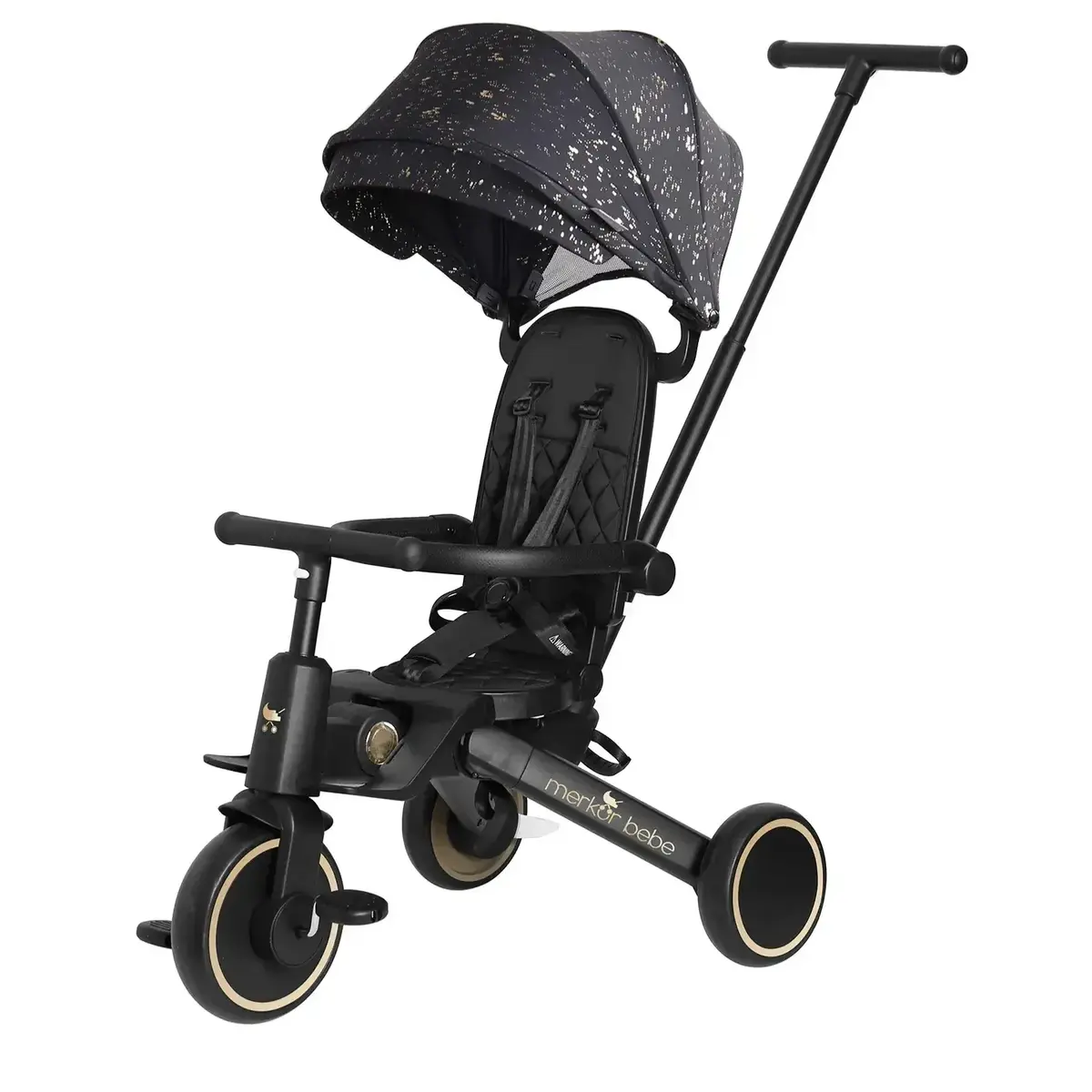 Merkür Bebe 9in1 Hawk Üç Tekerlekli Bebek ve Çocuk Bisikleti Premium Gold
