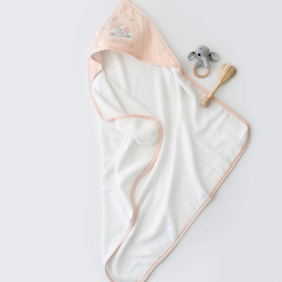 Bibaby Havlu Happy Snail Ekru - Somon