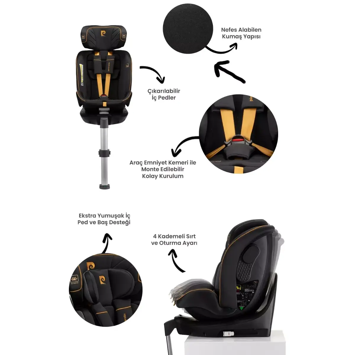 Pierre Cardin Everest Oto Koltuğu 0-36 Kg Black