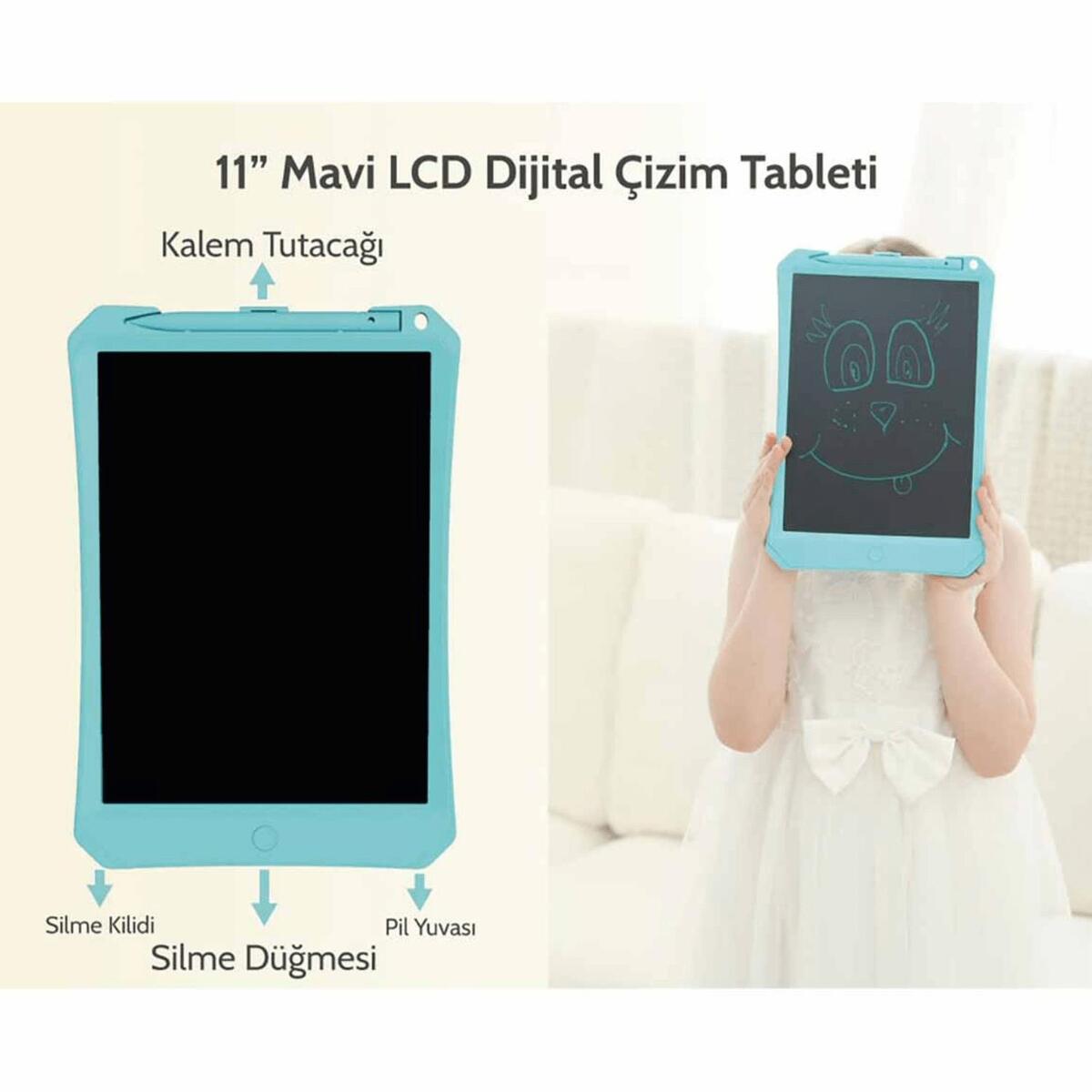 Wicue LCD Dijital Çizim Tableti 11" Mavi