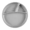 OiOi Vakum Tabanlı Silikon Tabak Porsiyon 6+ Ay Powder Grey