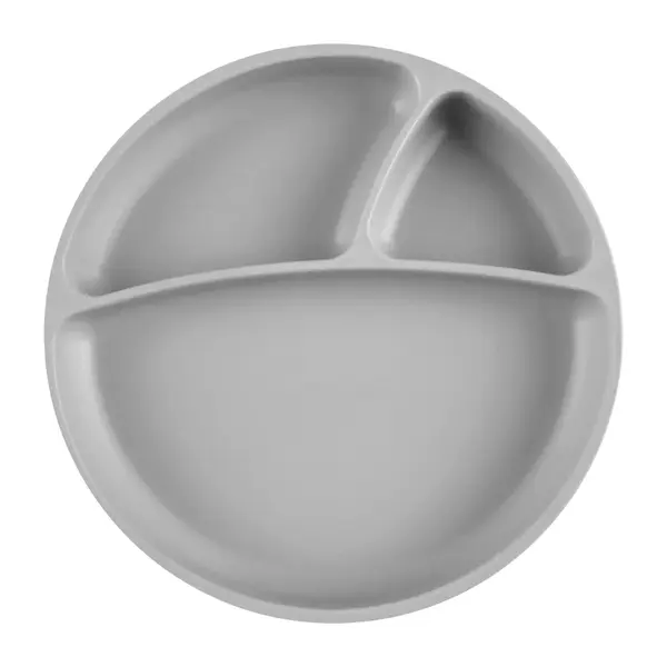 OiOi Vakum Tabanlı Silikon Tabak Porsiyon 6+ Ay Powder Grey