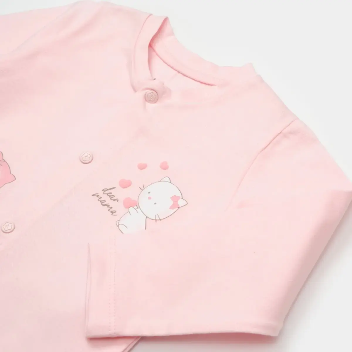 Bibaby Organik Pijama Takımı My Dear Mama Pembe