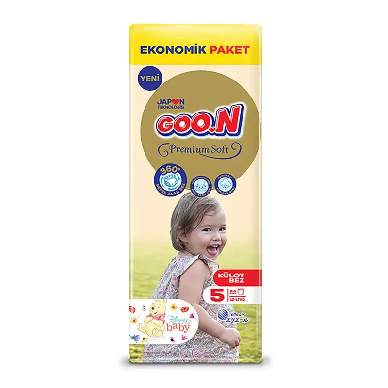 Goon Premium Külot Bebek Bezi 5 Beden 12-20 Kg 34lü Jumbo Paket