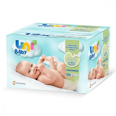 Uni Baby Hassas Dokunuş Islak Mendil 12x52li 6-12 Ay