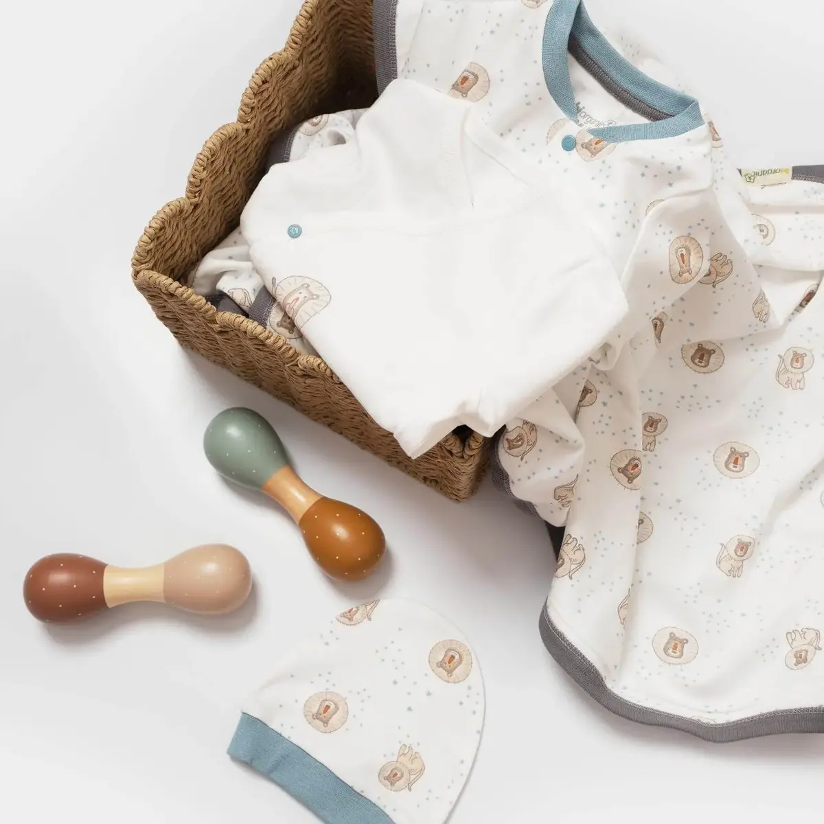 Bibaby Organik Hastane Çıkışı 10lu Brave Lion Ekru - Turkuaz