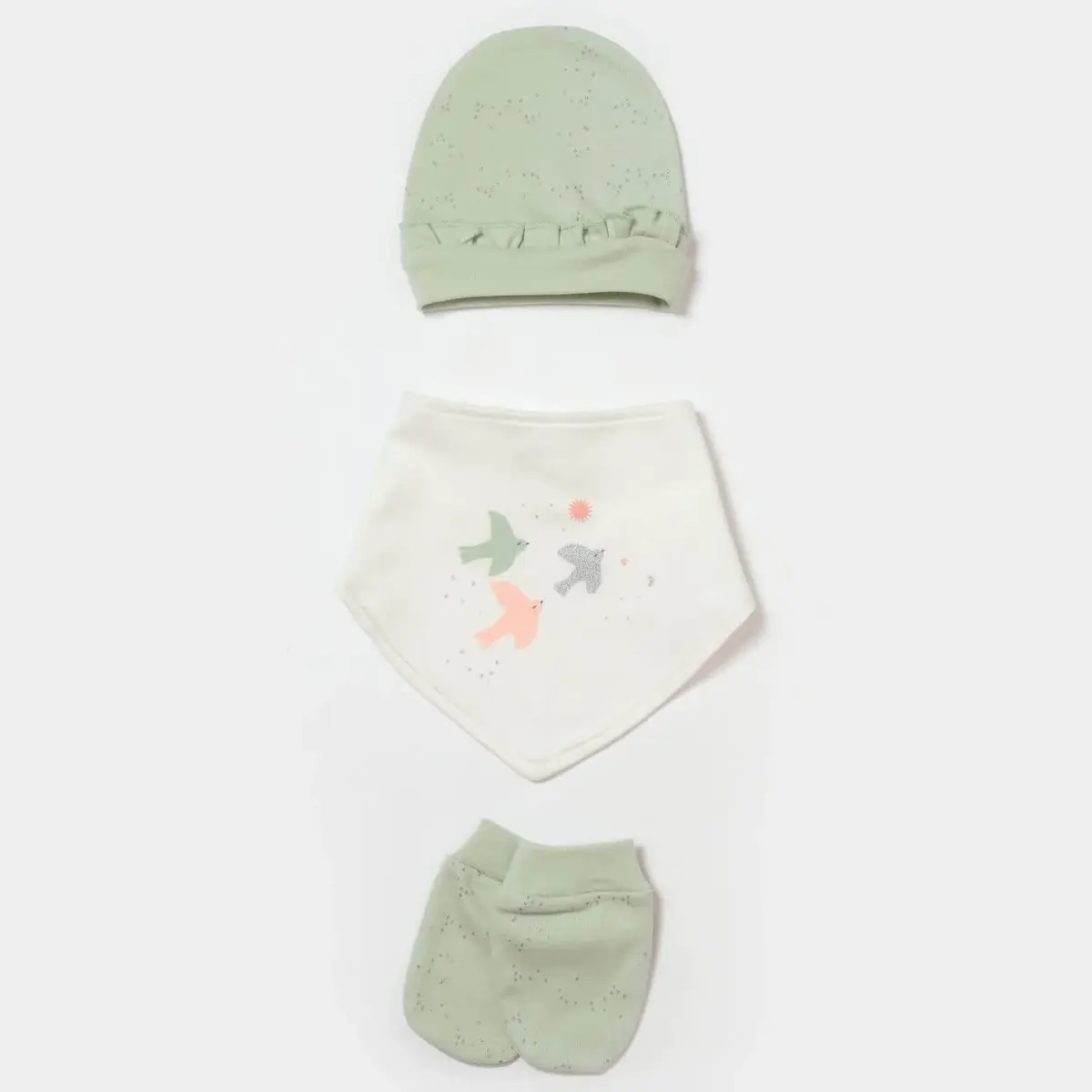 Bibaby Organik Hastane Çıkışı 5li Tiny Birds Ekru - Yeşil