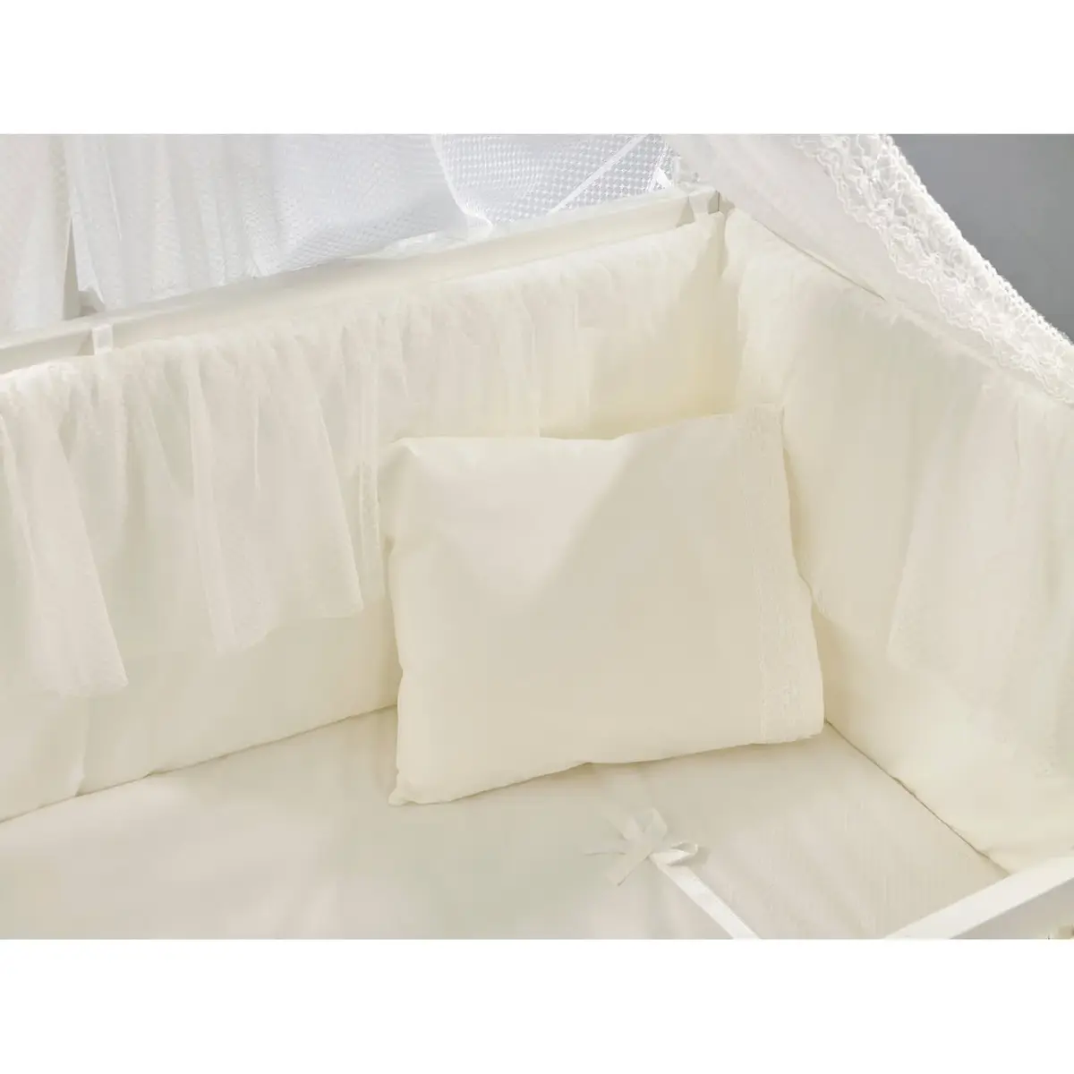 Meltem Smart Kral Beşik 60x120 cm Beyaz - Ekru