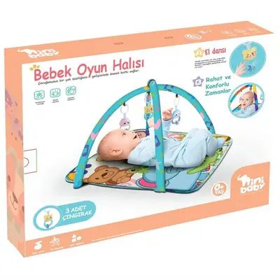 Bebek Oyun Halısı Plastilk Oyuncaklı Mavi