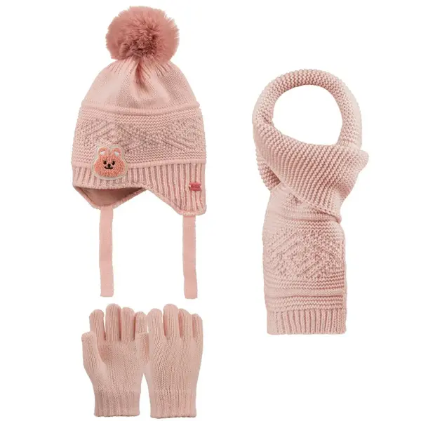 Kitti Eldiven Atkı Bere Takım 1-4 Yaş Açık Pembe Asortili