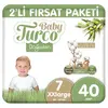 Baby Turco Doğadan Bebek Bezi 7 Beden XXL 40lı Fırsat Paketi
