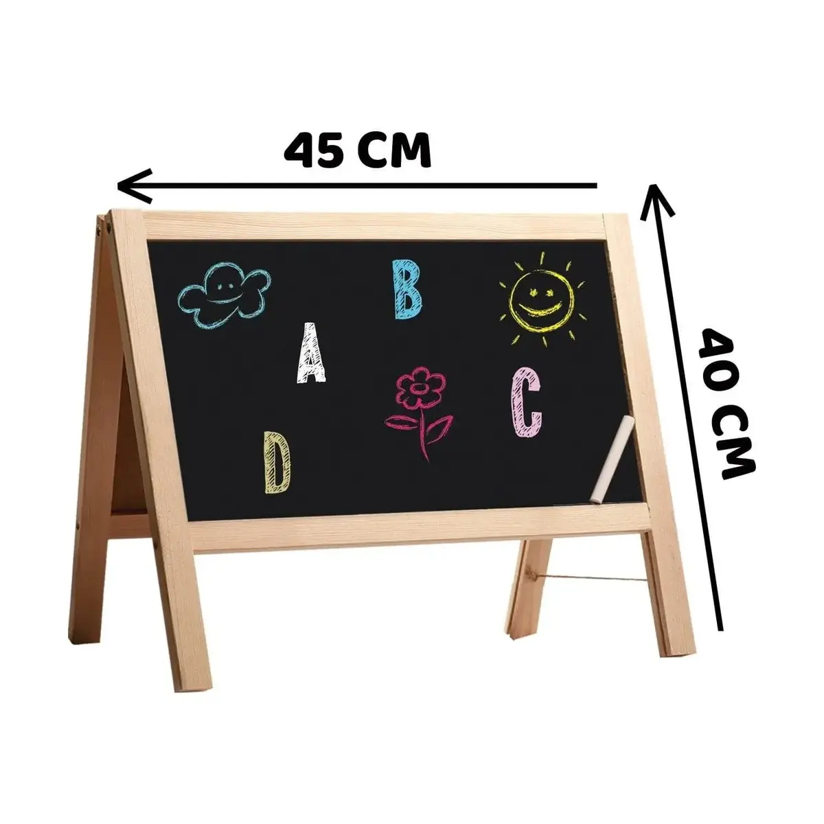 Manyetik Çift Taraflı Masaüstü Ahşap Yazı Tahtası Magnetli 62 Parça
