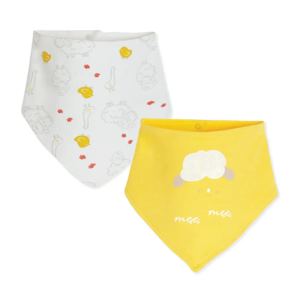Bibaby Organik Fular Önlük 2li Moons Live Sarı - Gri Melanj