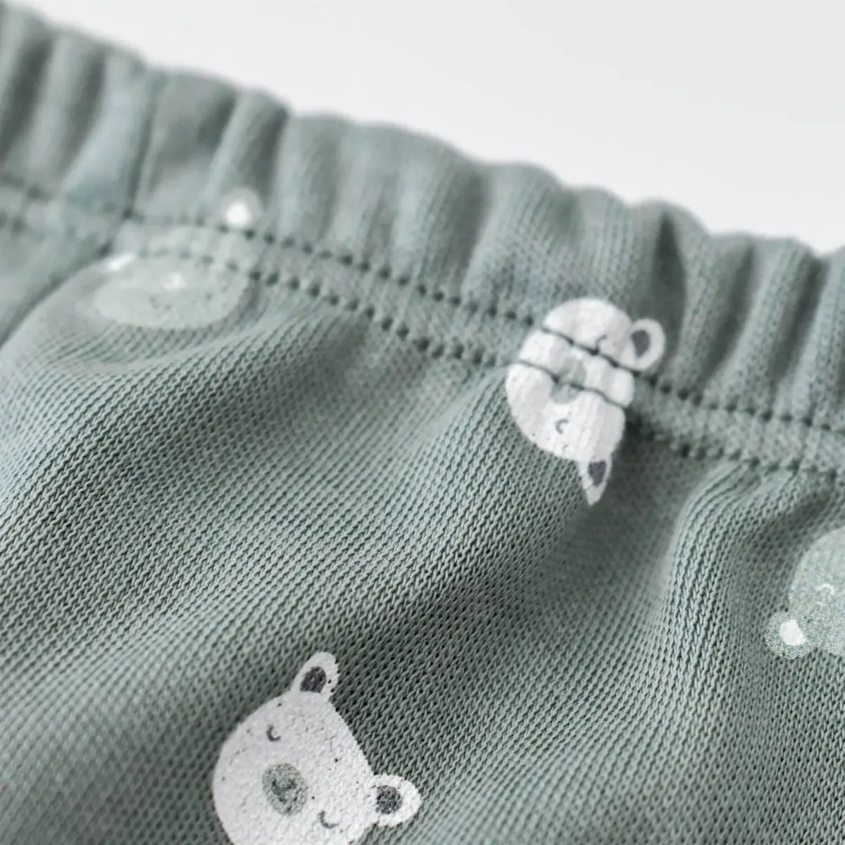 Bibaby Organik Pantolon Patikli Hug Me Bear Yeşil