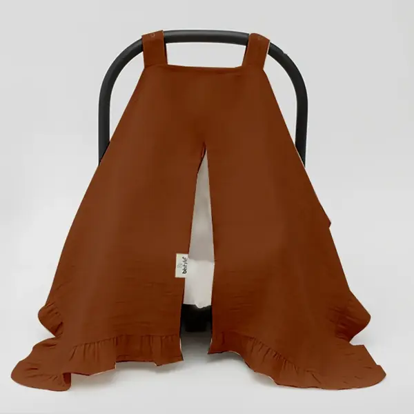 Bistyle Müslin Puset Yüz Örtüsü Fırfırlı Kiremit