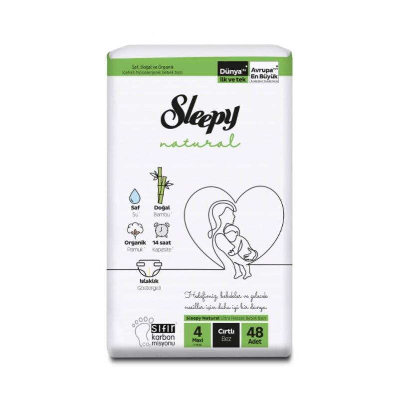 Sleepy Bebek Bezi Natural 4 Beden Maxi 7-14 Kg 48li Jumbo Paket