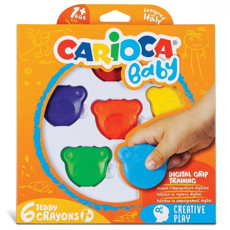 Carioca Baby Teddy Şekilli Kirletmeyen Mum Boyalar 6lı