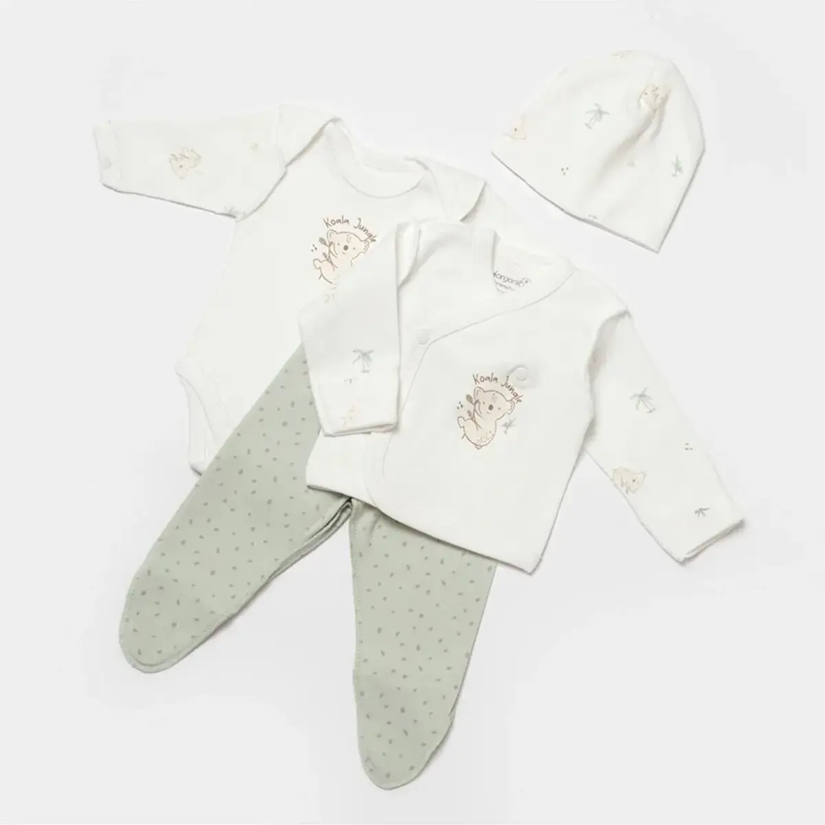 Bibaby Organik Hastane Çıkışı 4lü  Koala Jungle Prematüre Mint