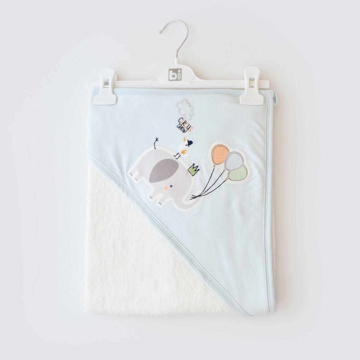 Bibaby Havlu Flying Elephant Ekru - Mavi