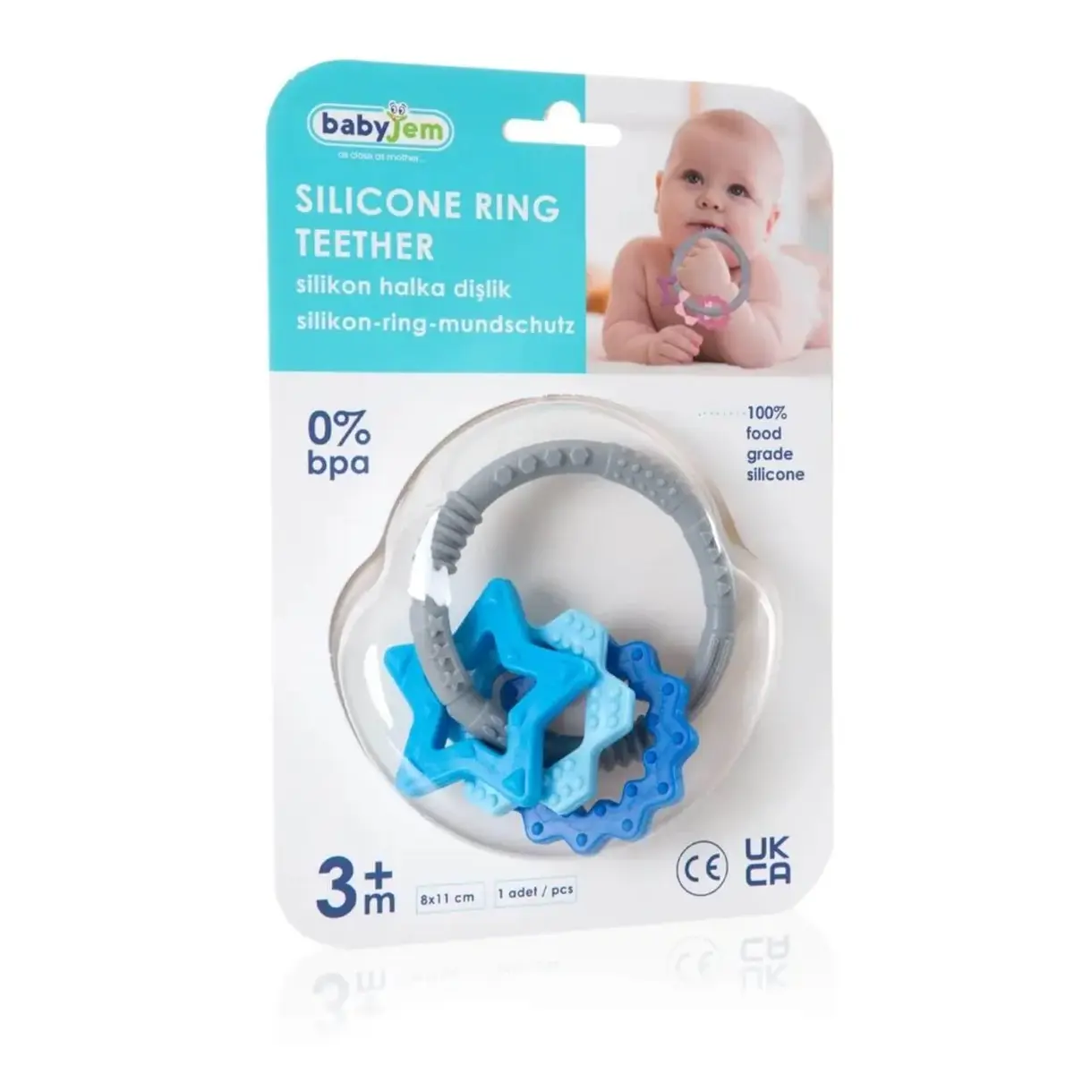 Babyjem Silikon Halka Dişlik Mavi
