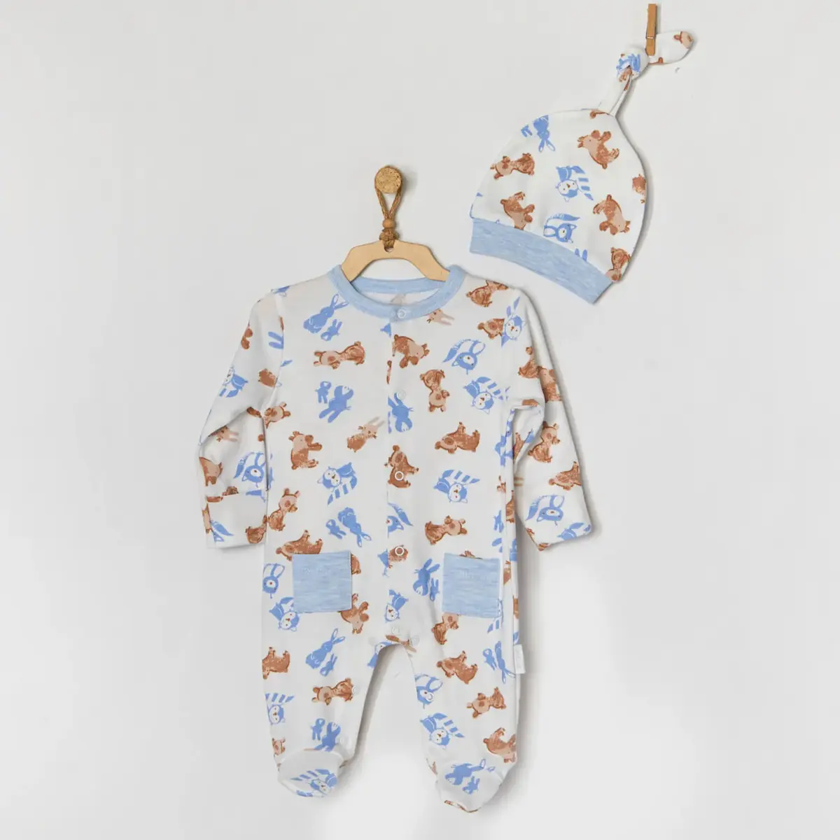 Andy Wawa Tulum Şapka Takım Tiny Bear & Friends Ekru