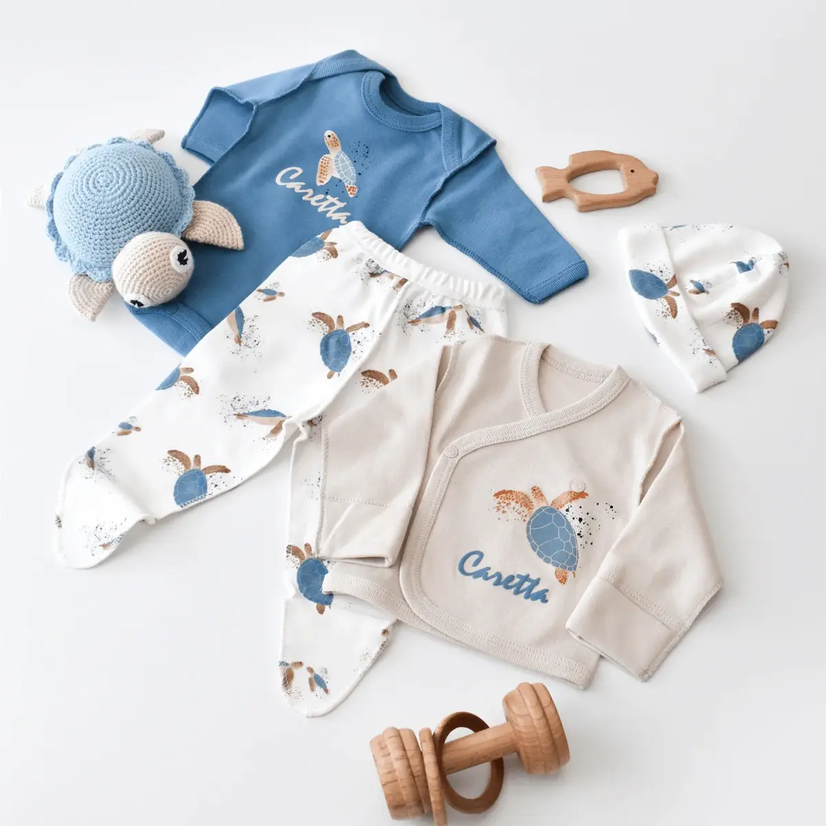Bibaby Organik Zıbın Takımı Caretta In Live Prematüre Taş - İndigo