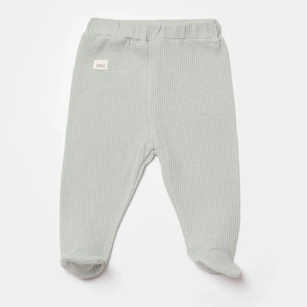 Bibaby Organik Pantolon Patikli Waffle Smile Mint Bibaby Organik Pantolon Patikli Waffle Smile Mint