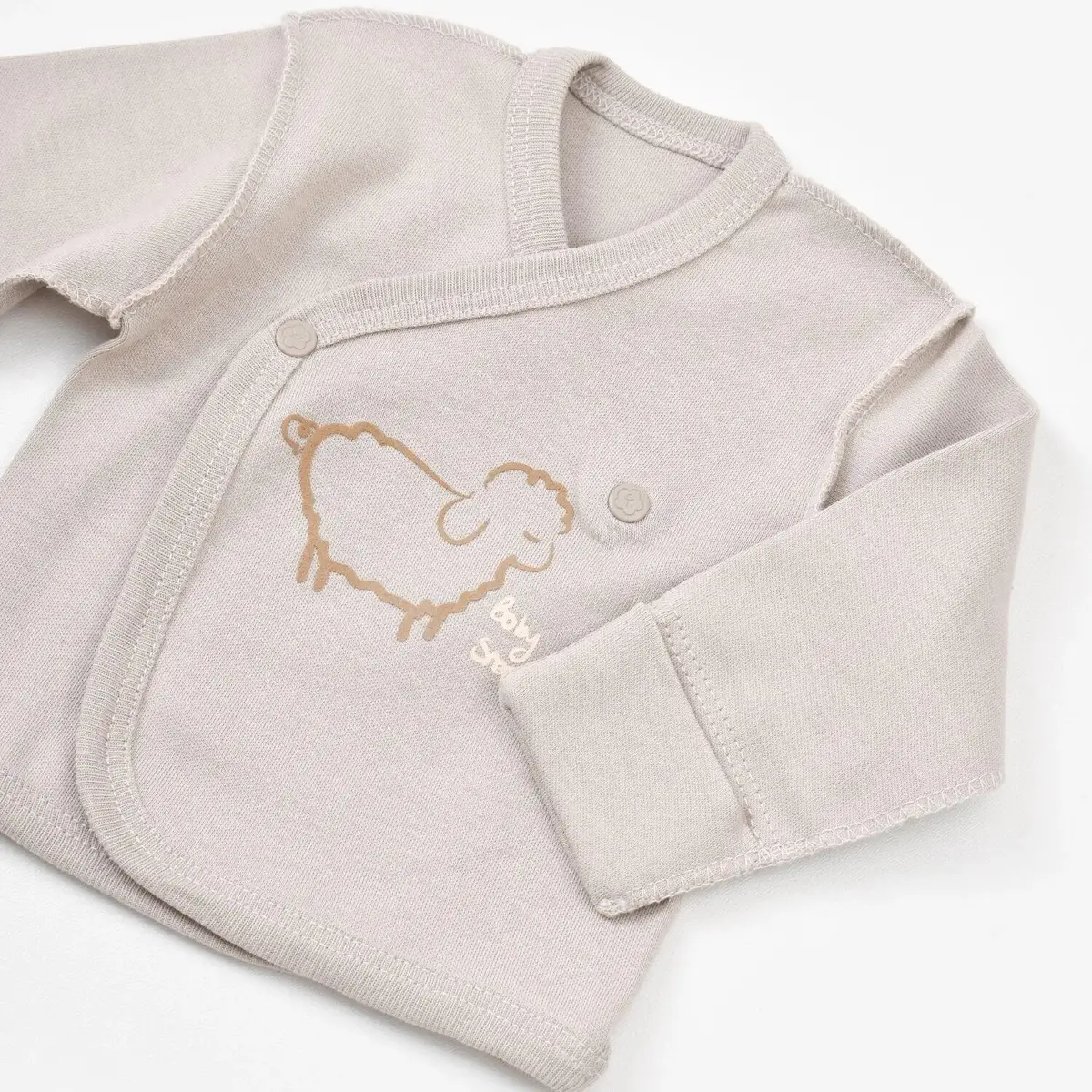 Bibaby Organik Zıbın Takımı Curly Sheep Prematüre Bej
