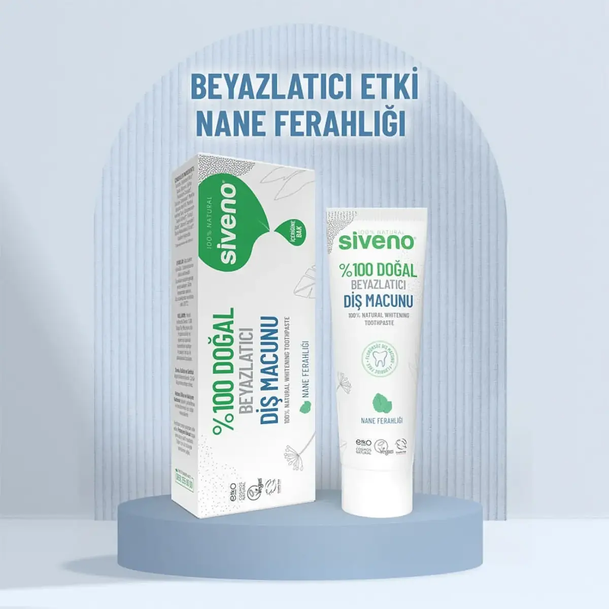 Siveno %100 Doğal Beyazlatıcı Diş Macunu – Yetişkin 65 g.