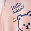 Bebolly Sweatshirt Hello Sunday Ayıcıklı Baskılı Pudra