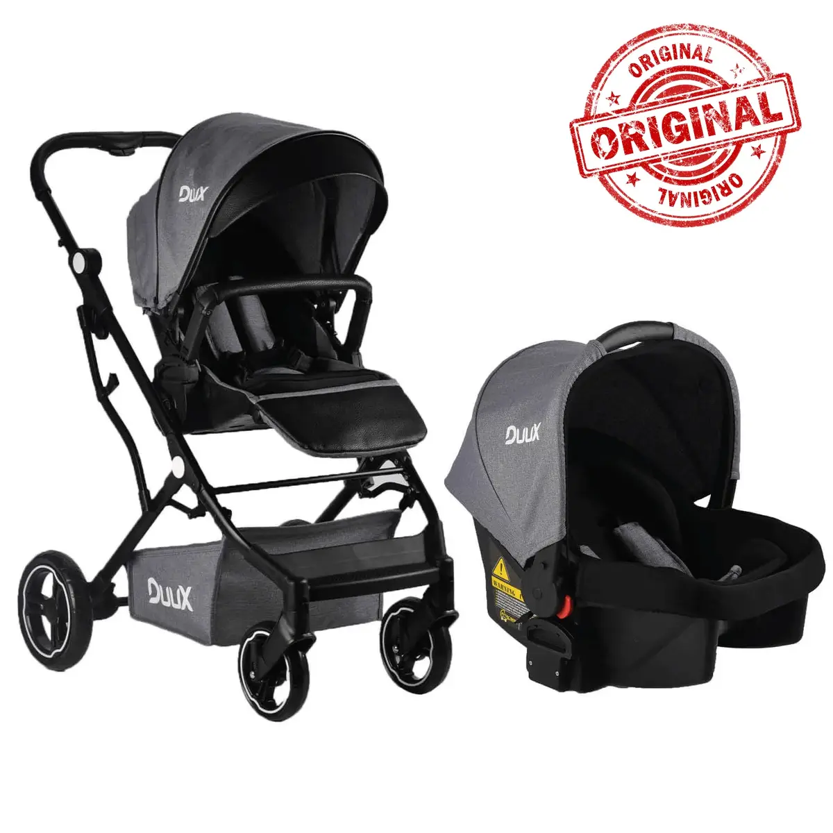 Duux Zero Travel Sistem Bebek Arabası Siyah Gri